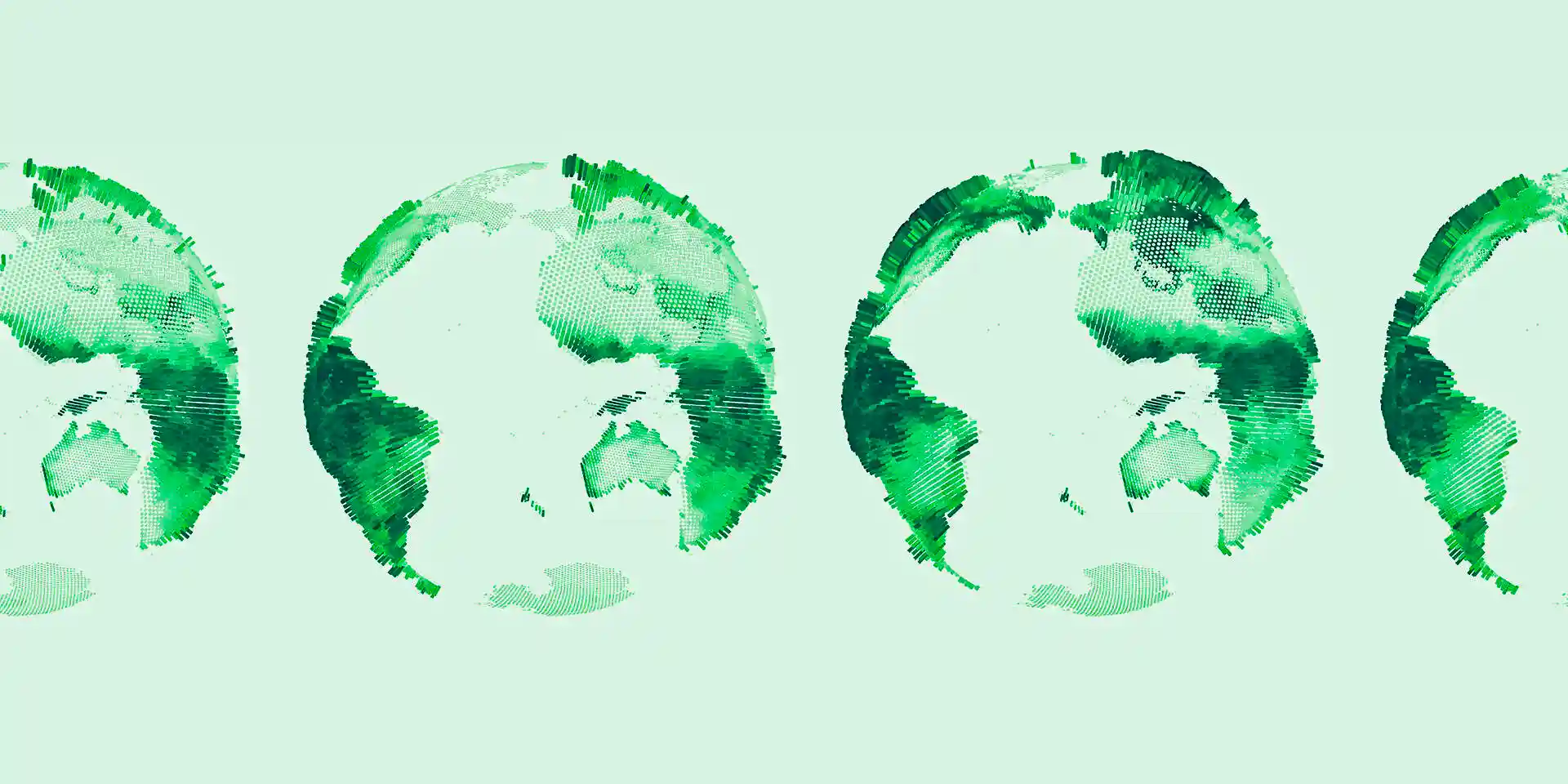 A intensidade da cor verde na vegetação terrestre varia ao longo das estações do ano. Pesquisadores conseguem calcular o "centro verde" global e acompanhar seu deslocamento ao longo de várias décadas. Eles observaram uma mudança gradual em direção ao nordeste