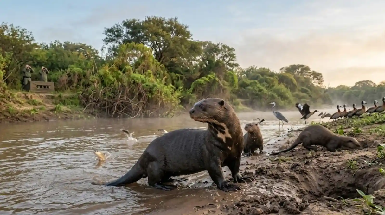 O retorno triunfal da lontra-gigante que está transformando a natureza na Argentina