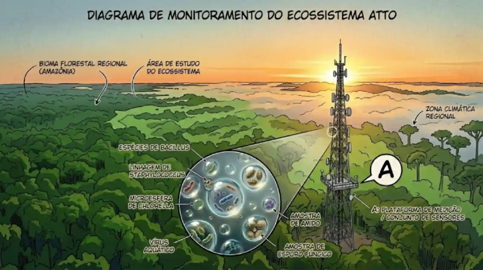 Brazilian scientists find a living ecosystem of microorganisms drifting in the fog 325 metres above the Amazon