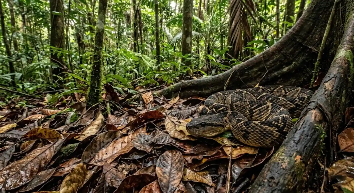 A majestosa surucucu-pico-de-jaca domina as florestas tropicais enquanto a ciência estuda sua complexa e fascinante biologia evolutiva amazônica
