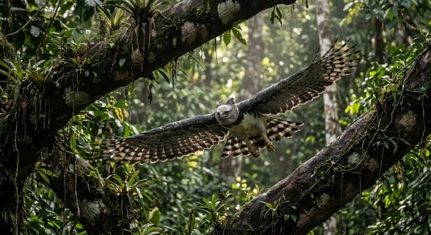 O segredo da soberania da harpia nas florestas tropicais e sua incrível capacidade de manobra em ambientes de dossel fechado