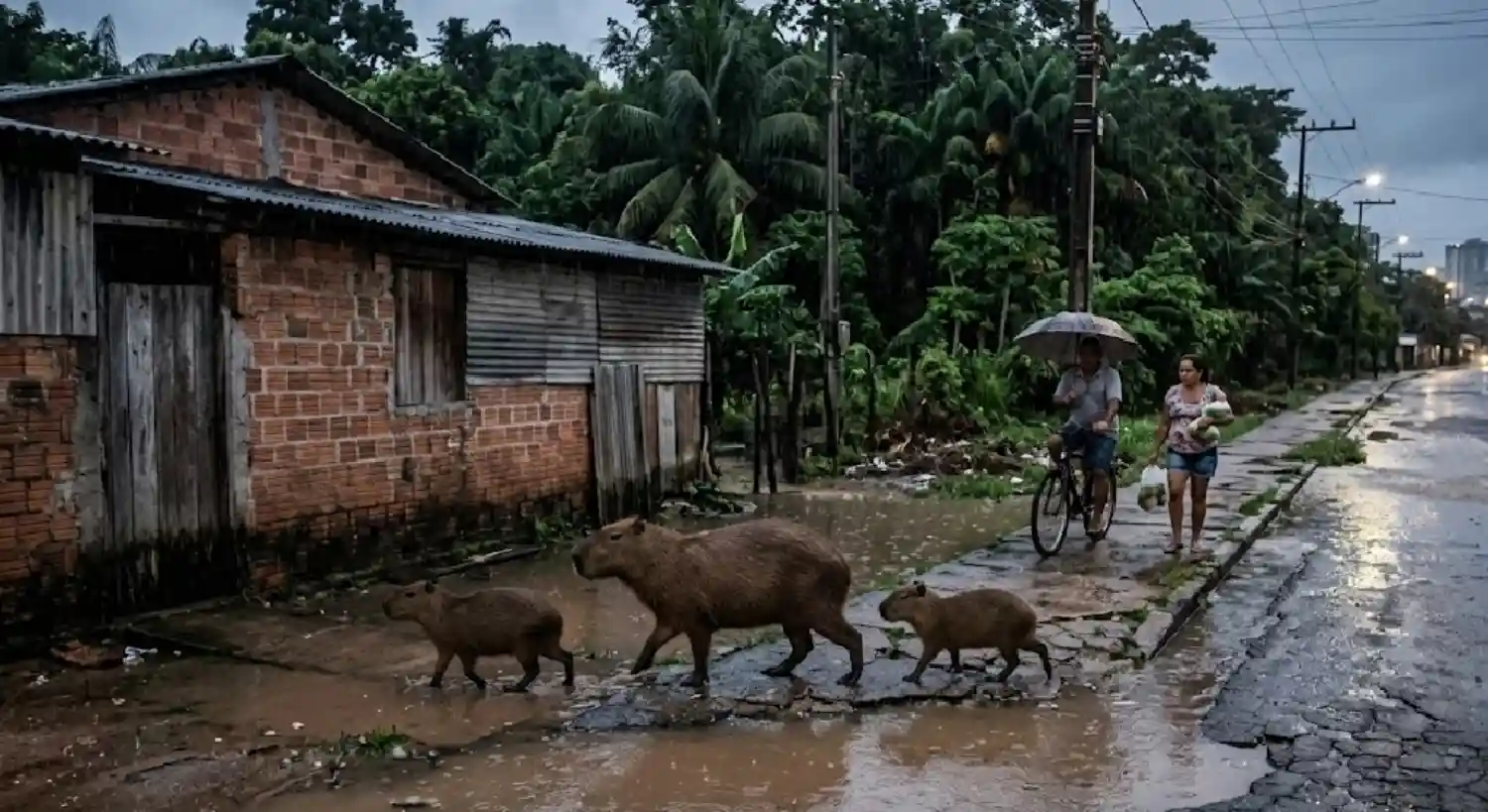 Capivaras no asfalto: como a fauna urbana e o crescimento das cidades vizinhas à floresta amazónica reescrevem a convivência