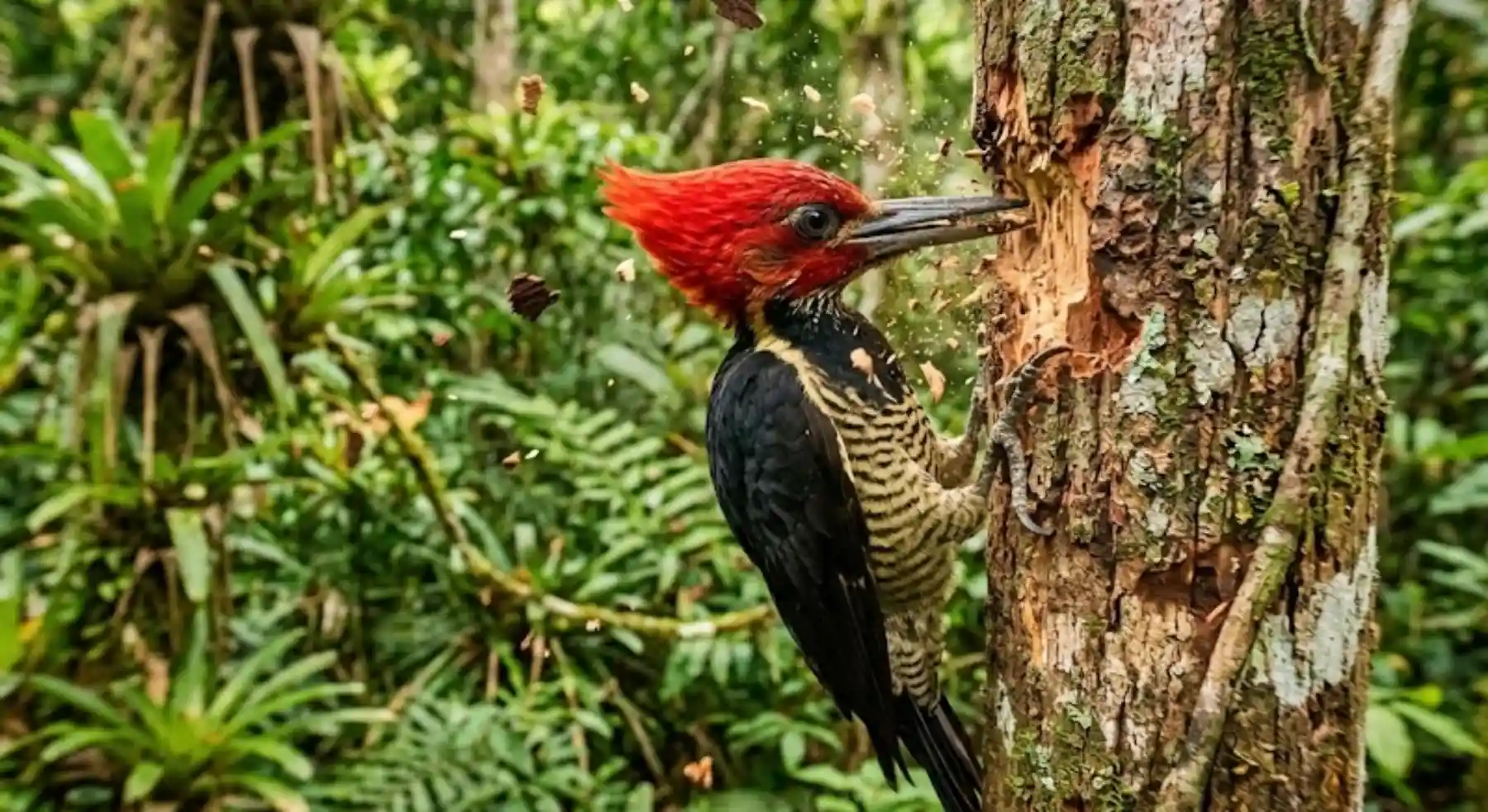 O sistema biomecânico do pica-pau amazônico e como seu crânio evita concussões durante impactos de alta frequência