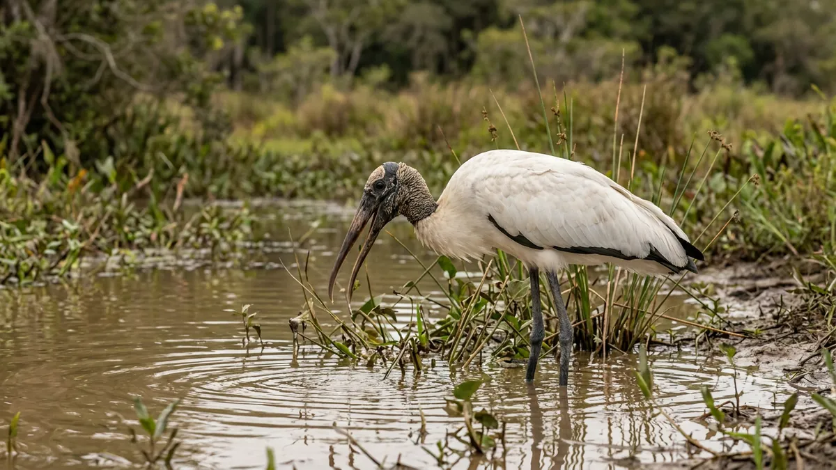 Cabeça-seca pesca de bico aberto e fecha ao tocar na água em fração de segundo