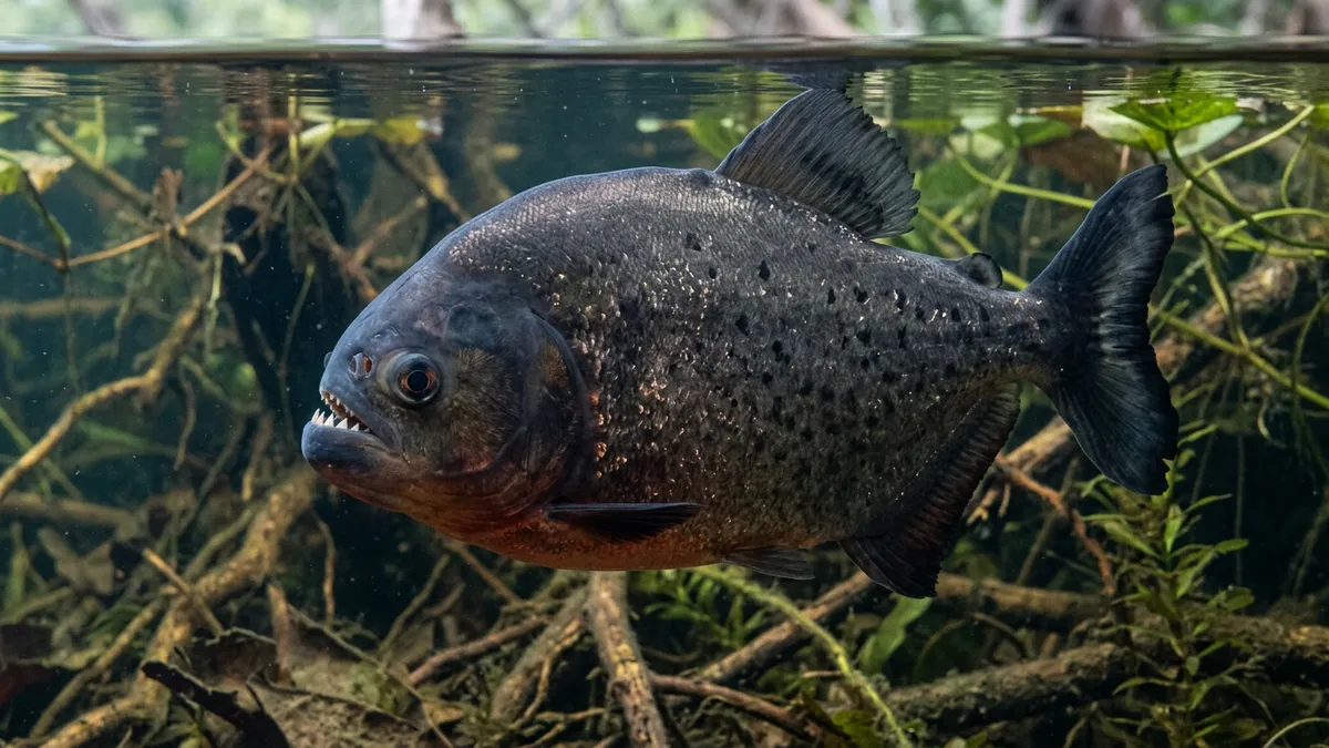 Piranha-preta concentra 320 newtons em um corpo de 1 quilo, troca dentes em blocos e usa o cardume para se defender